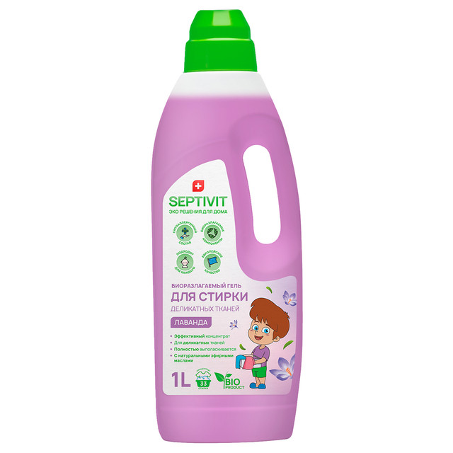 

Гель для стирки деликатных тканей Лаванда Septivit Premium 1л