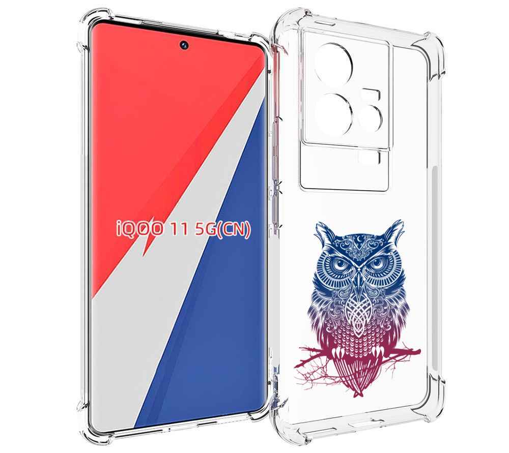 

Чехол MyPads хиппи сова для Vivo iQOO 11, Прозрачный, Tocco