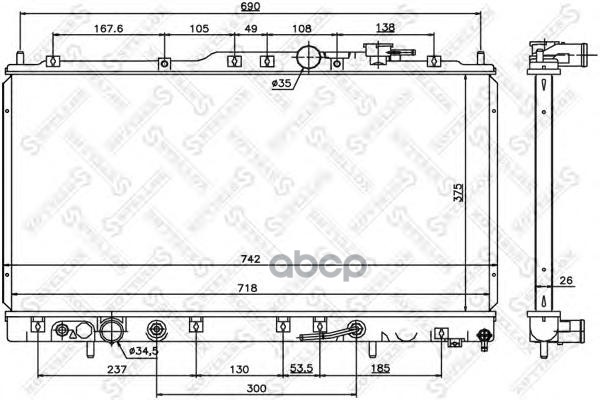 

10-26764-Sx_Радиатор Системы Охлаждения Акпп Mitsubishi Galant 3.0I 96>