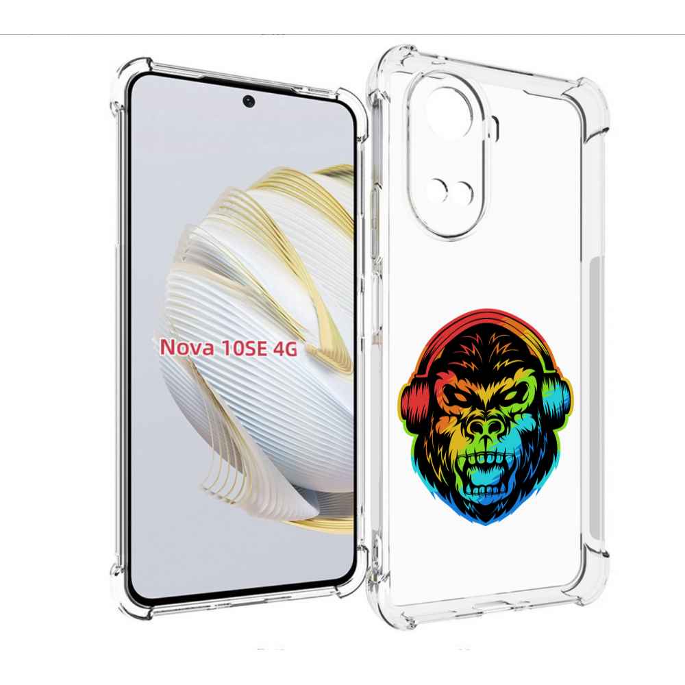 

Чехол MyPads Горилла-в-наушниках для Huawei Nova 10 SE, Прозрачный, Tocco
