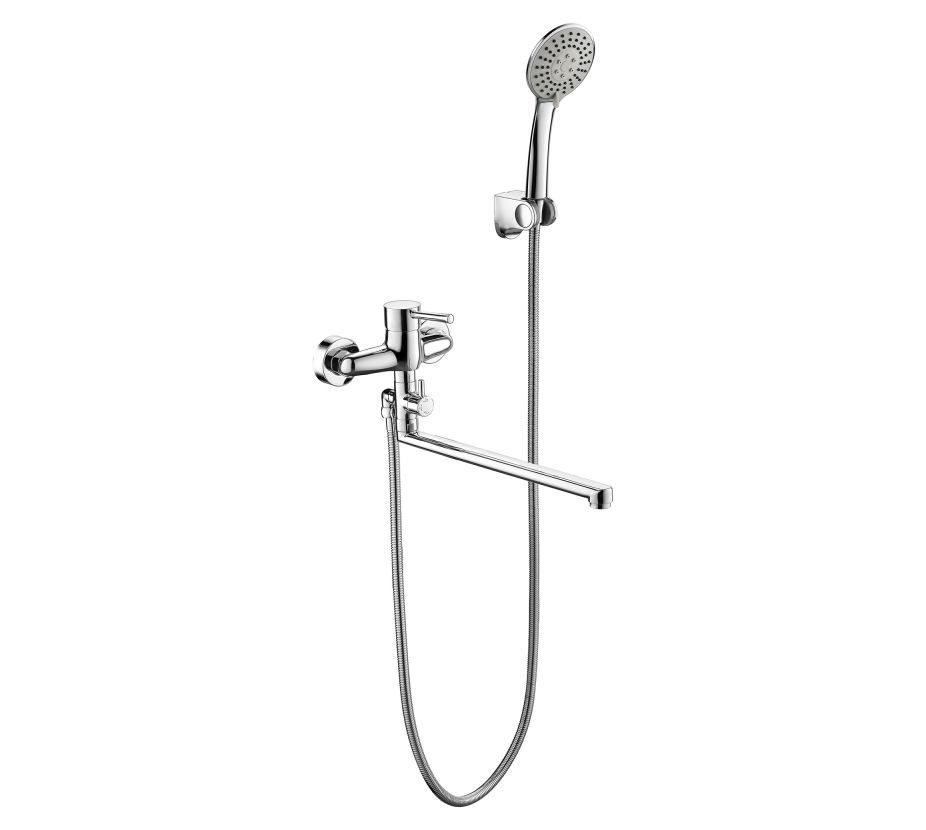 

Смеситель для ванны длинный излив Bravat Slim F6332366CP-01L-RUS, Серебристый, Slim