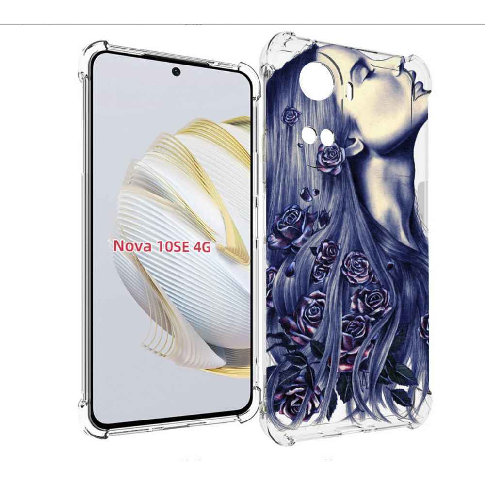

Чехол MyPads Девушка с розами женский для Huawei Nova 10 SE, Прозрачный, Tocco