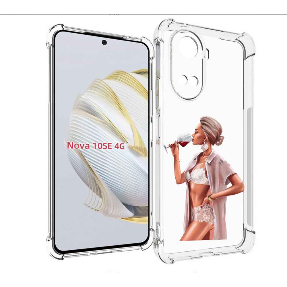 

Чехол MyPads Девушка-с-вином женский для Huawei Nova 10 SE, Прозрачный, Tocco