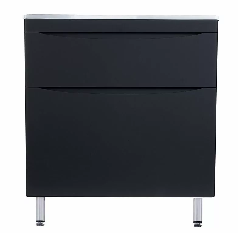 

Тумба напольная Style Line Бергамо мини 80 (2 ящ.) + Умывальник Каре Люкс МИНИ 800х350, Черный