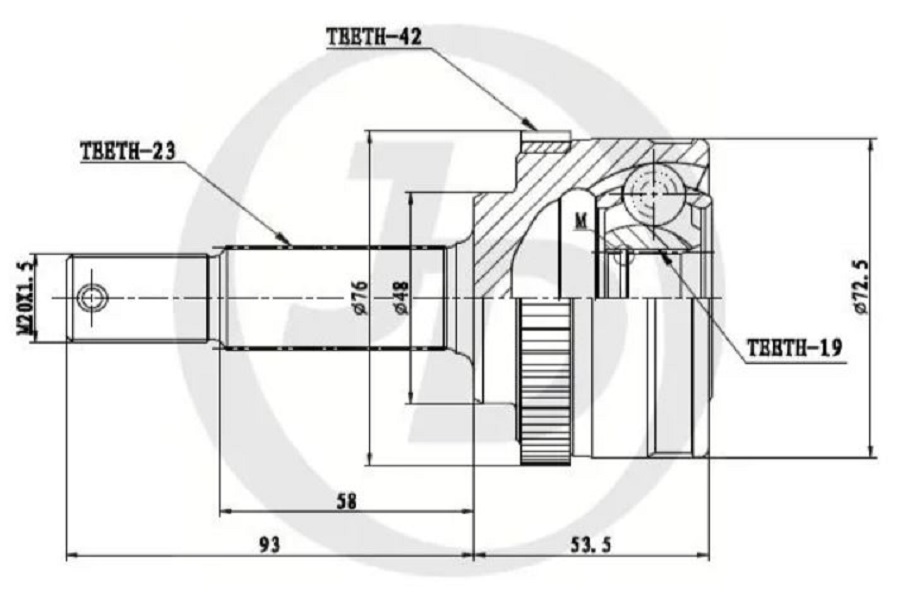 

JUST DRIVE JCT0031A ШРУС внешний ABS NI043A42