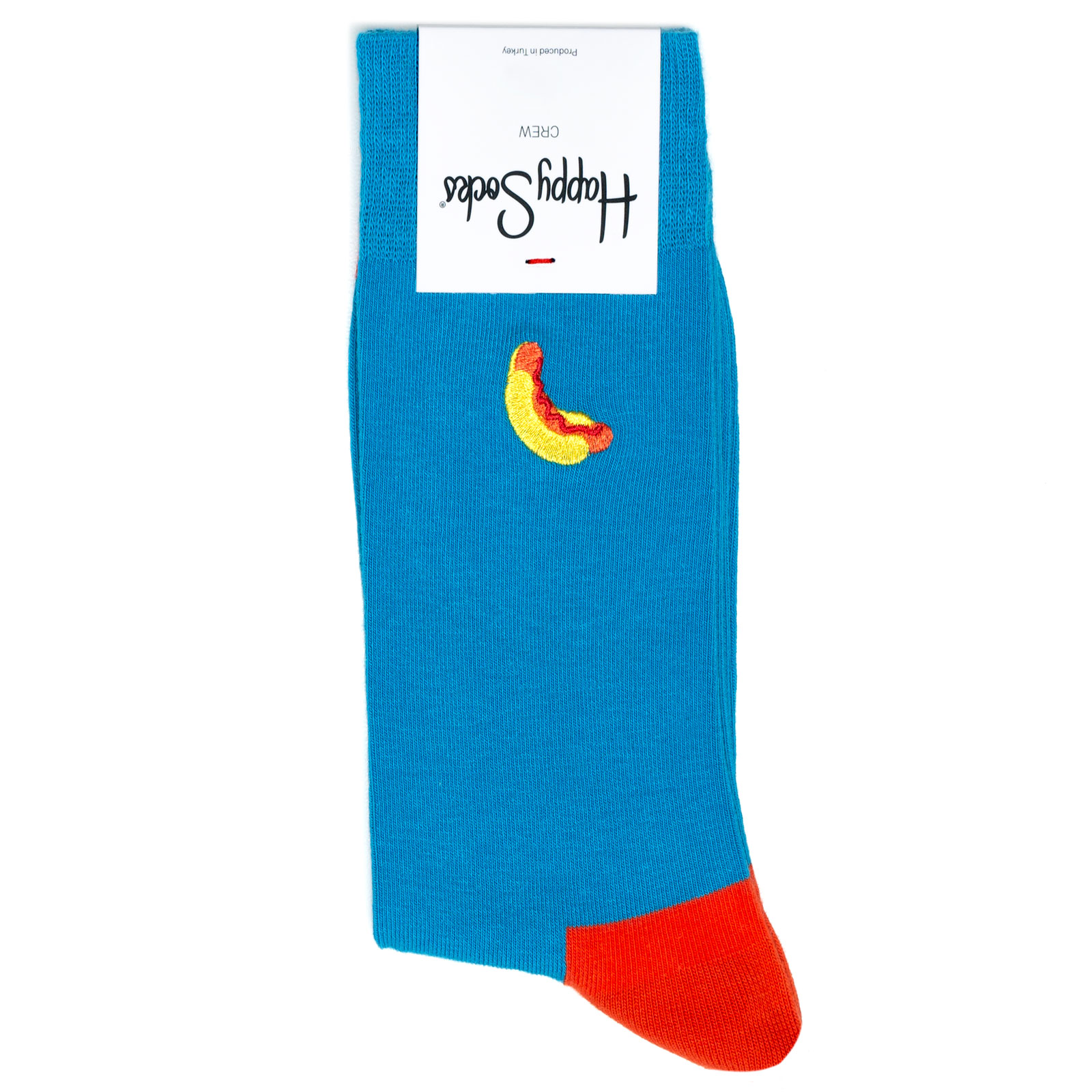фото Носки унисекс happy socks happy_socks_embroidery_hot_dog голубые 41-46