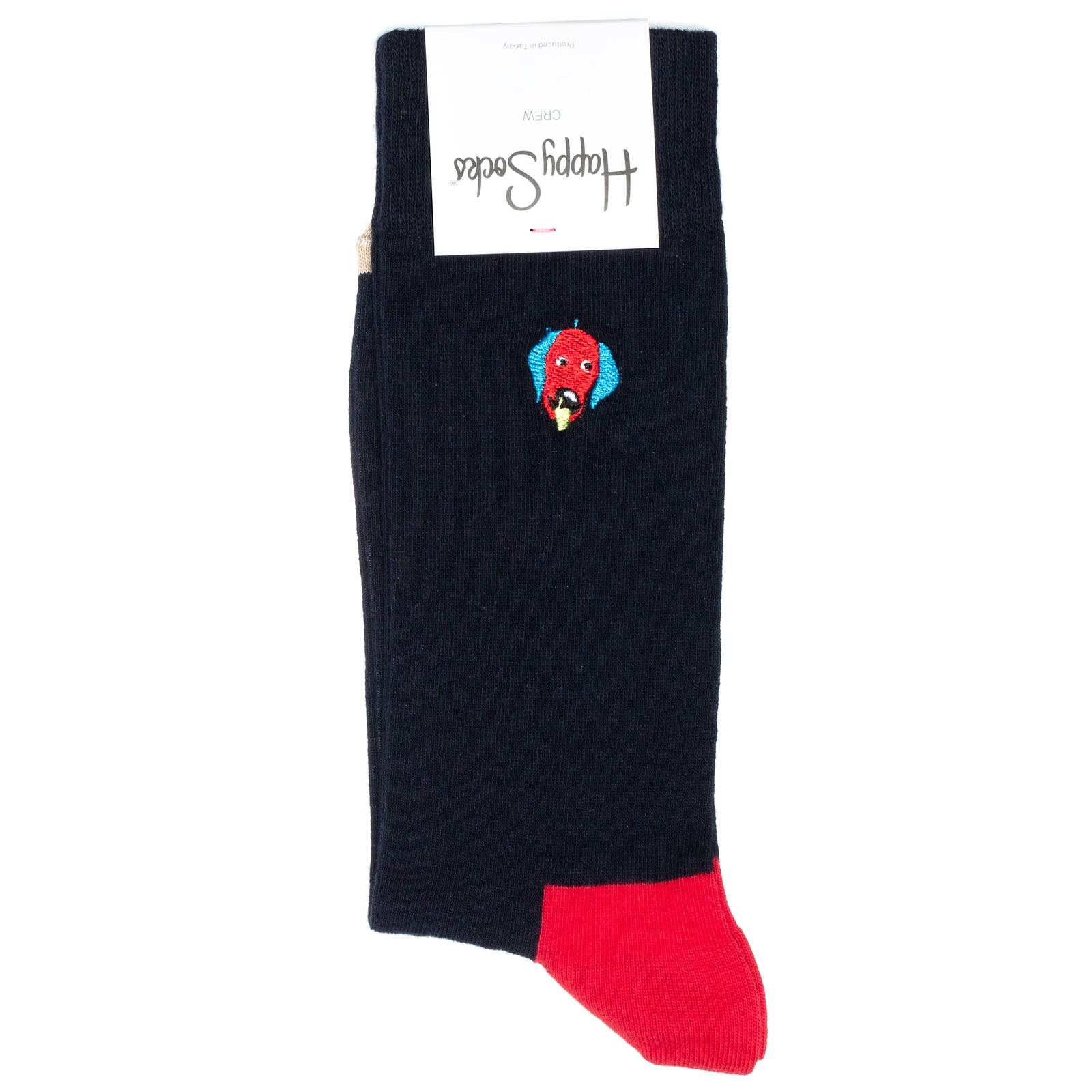 фото Носки унисекс happy socks happy_socks_embroidery_red_dog черные 36-40