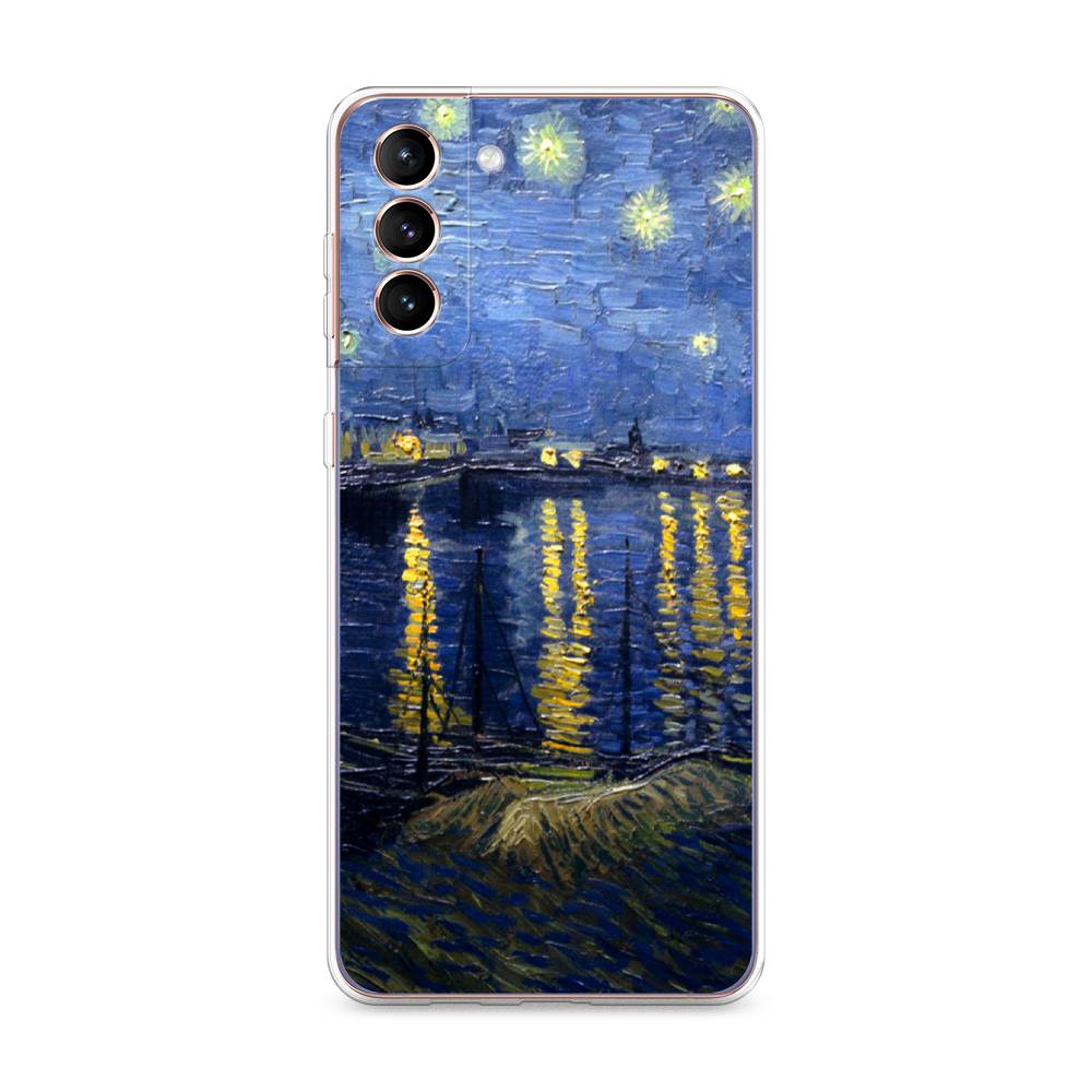 

Чехол на Samsung Galaxy S21 Plus "Звездная ночь над Роной", Синий;желтый, 2102150-4