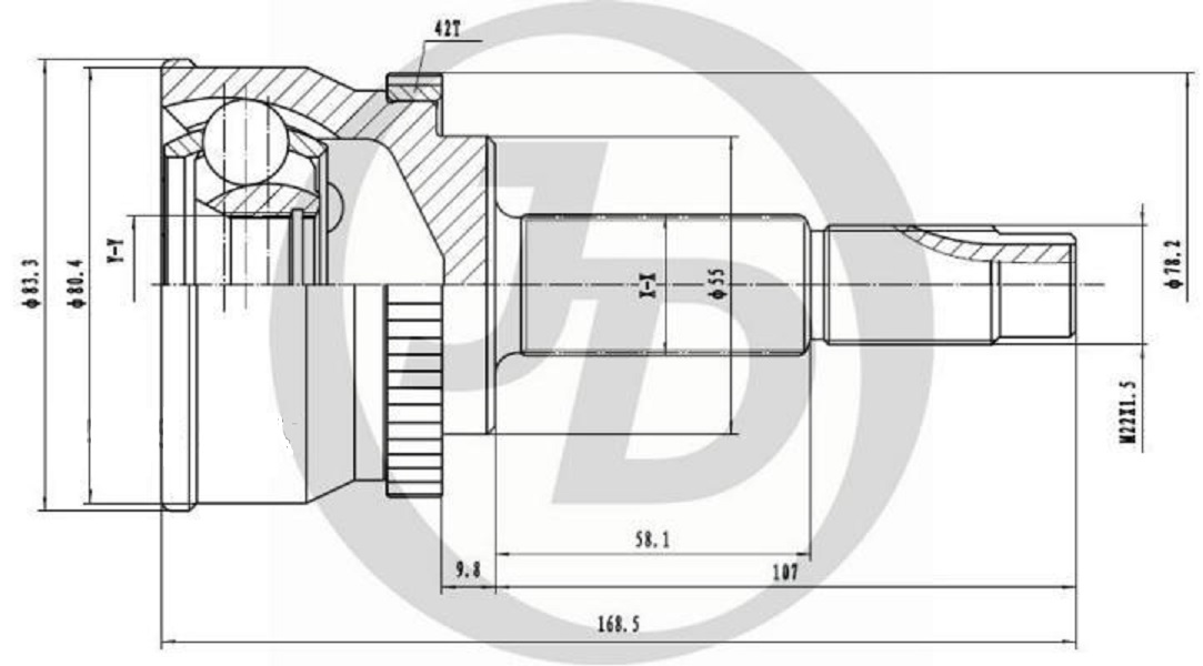 JUST DRIVE JCT0034A ШРУС внешний ABS NI062A42