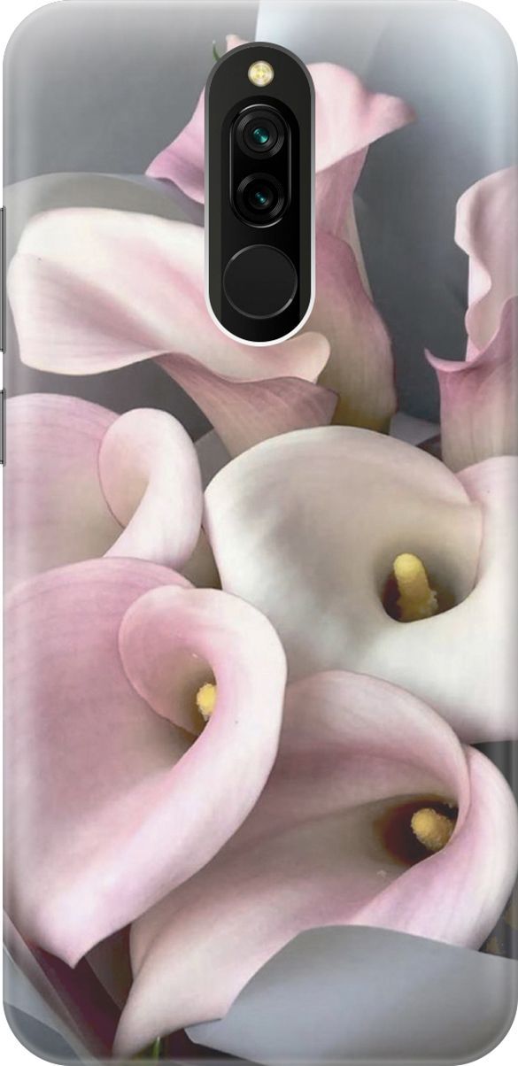 

Силиконовый чехол на Xiaomi Redmi 8 "Розовые каллы", Розовый;серый, 2923