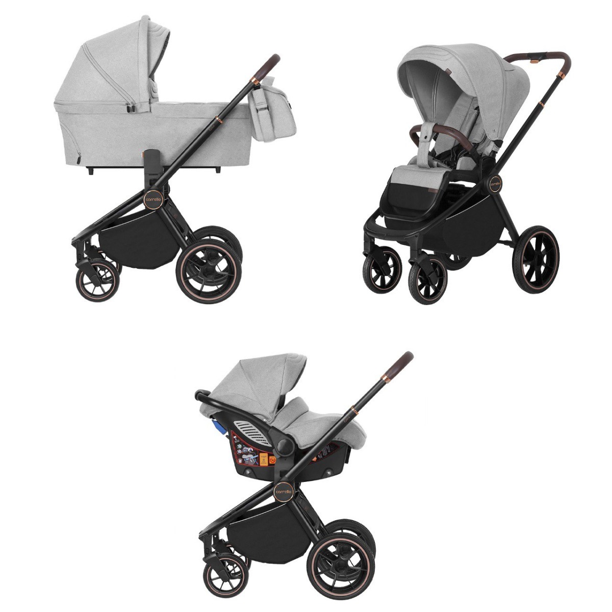 

Коляска 3 в 1 Carrello Epica CRL-8511/1 Silver Grey 2023 с большим колесом, Epica