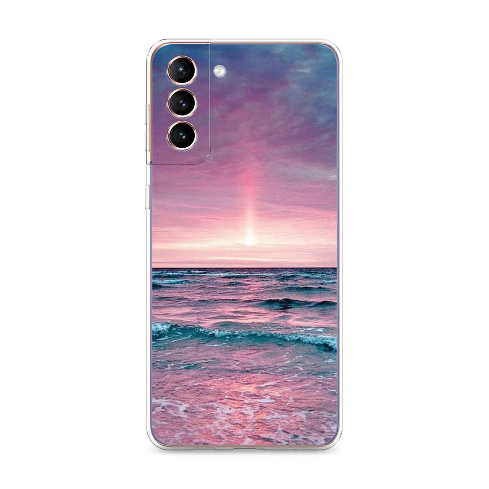 

Чехол на Samsung Galaxy S21 Plus "Восход 3", Розовый;голубой, 2102150-2