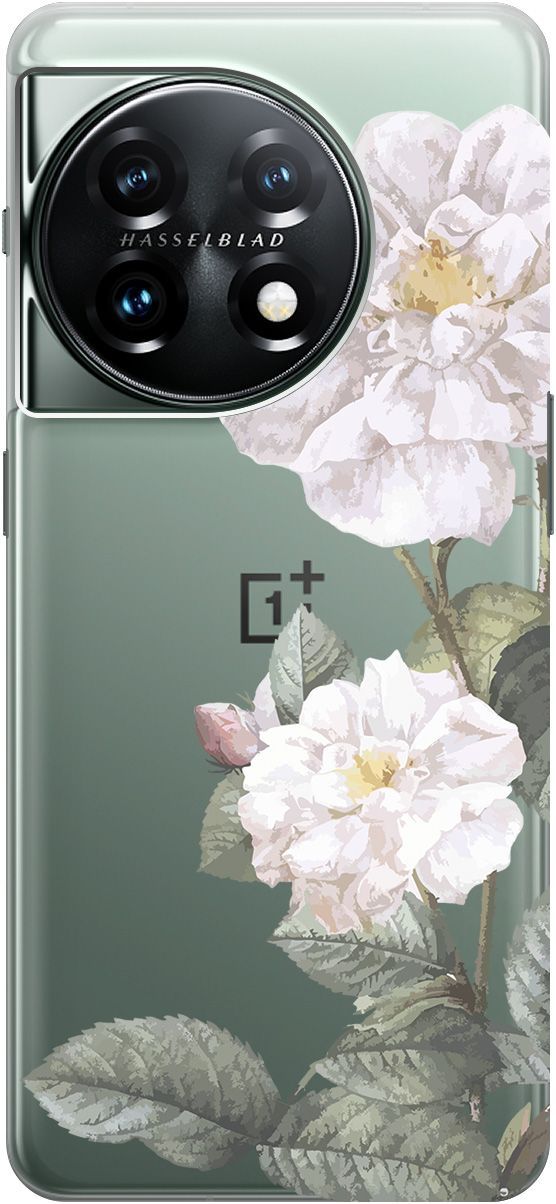 

Силиконовый чехол на OnePlus 11 с 3D принтом "White Rose" прозрачный, Прозрачный;черный, 159477