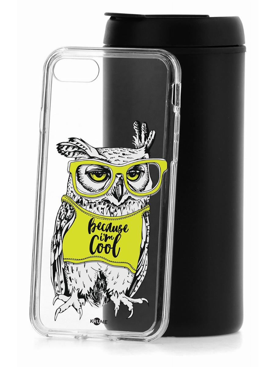 фото Чехол для appe iphone 7 kruche print сова в очках кruче