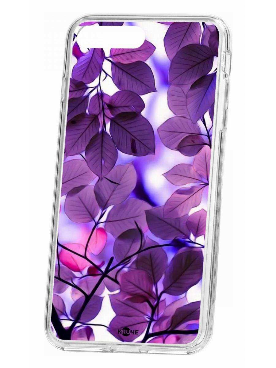 фото Чехол для appe iphone 7 plus kruche print purple leaves кruче