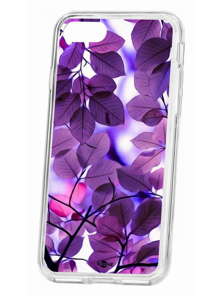 фото Чехол для appe iphone 7 kruche print purple leaves кruче