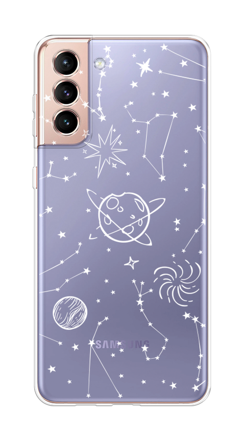 

Чехол на Samsung Galaxy S21 Plus Планеты в космосе, Белый, 2102150-2