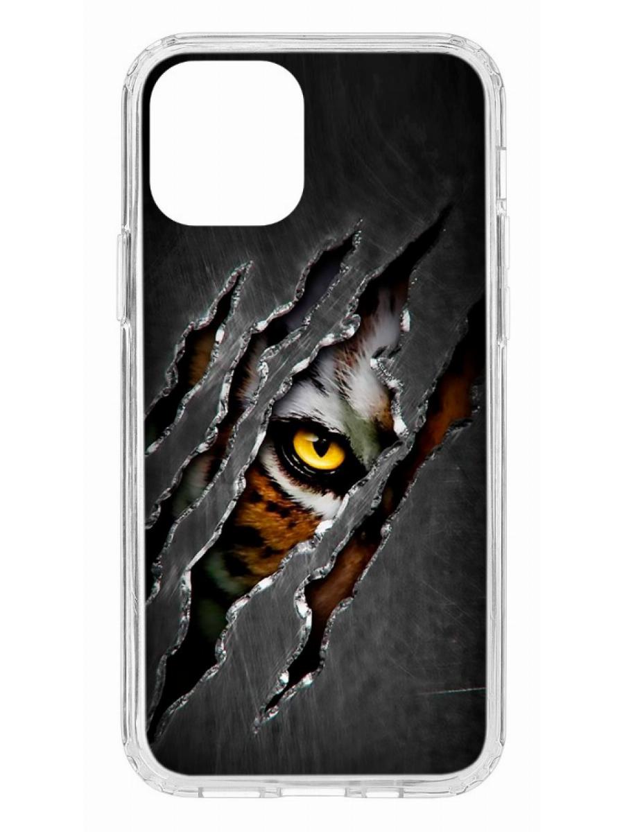 фото Чехол для appe iphone 12 kruche print тигриный глаз кruче