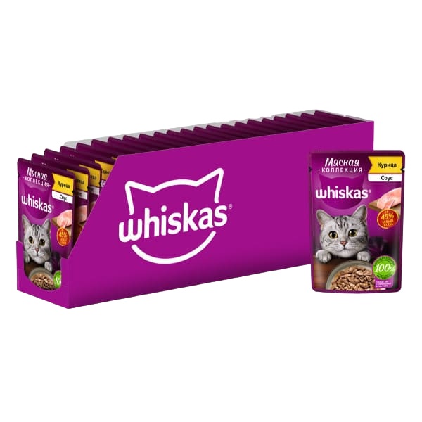 

Влажный корм Whiskas с курицей в соусе для кошек 75 г