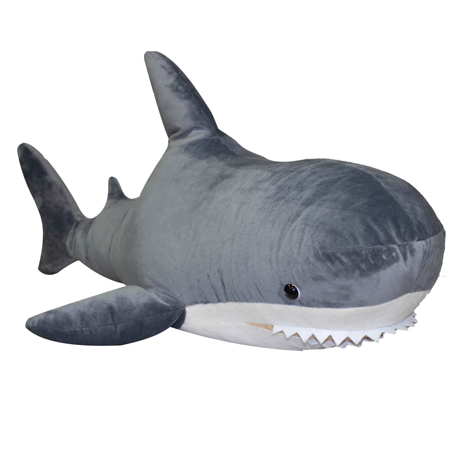фото Мягкая игрушка kiddieart tallula акула, 50 см серый kiddie art