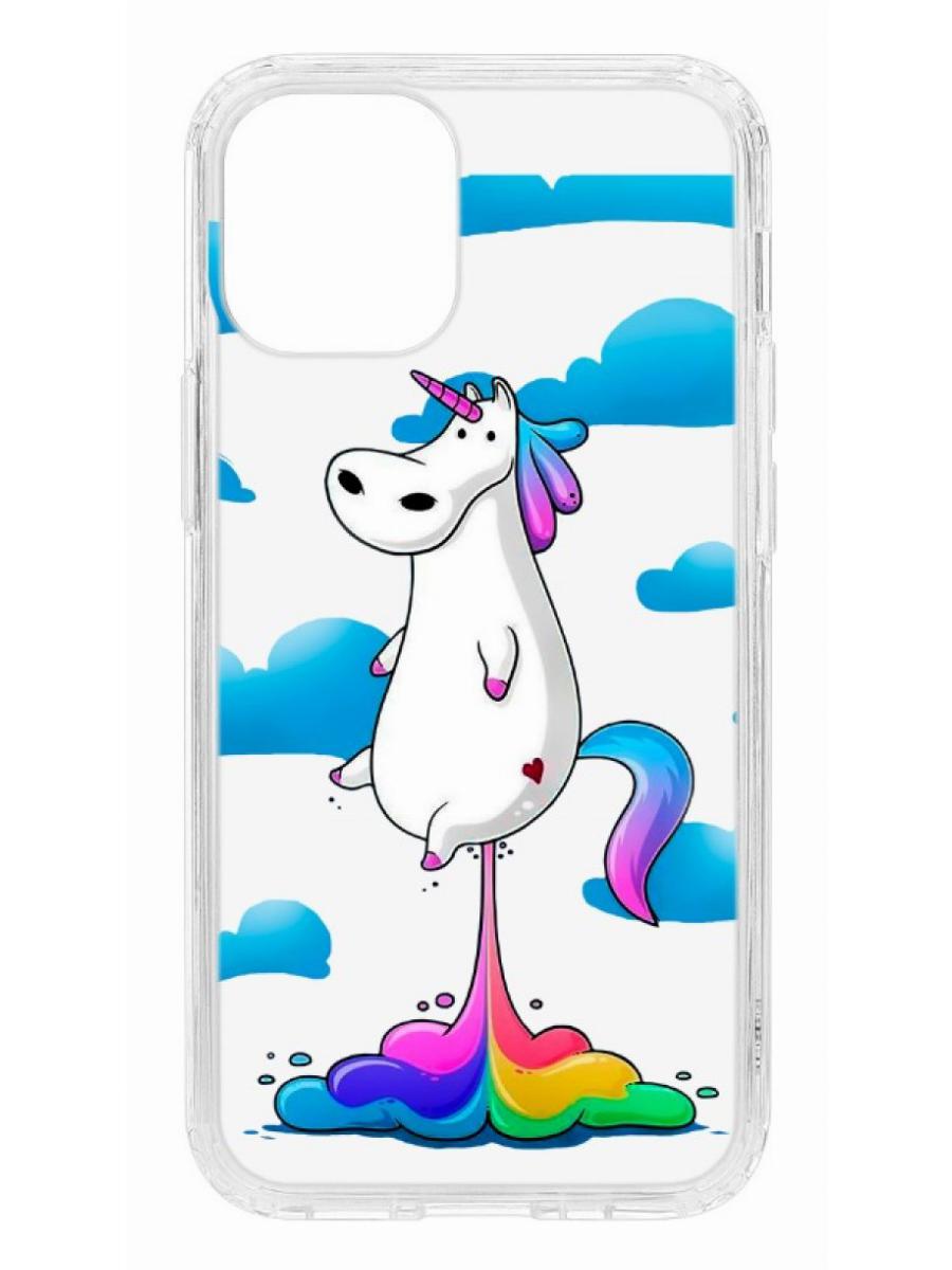 фото Чехол для appe iphone 12 mini kruche print flying unicorn кruче