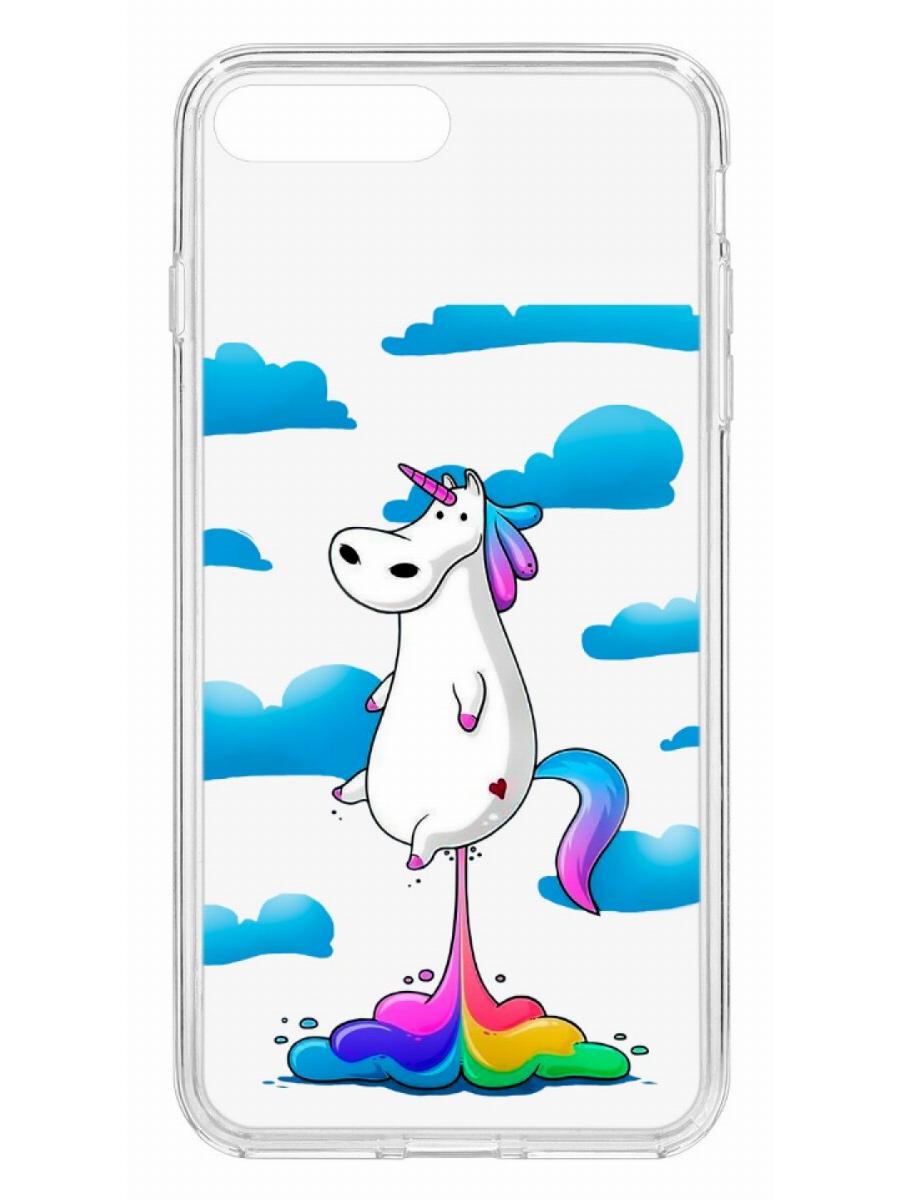 

Чехол для Appe iPhone 7 Plus Kruche Print Flying Unicorn, Прозрачный;разноцветный