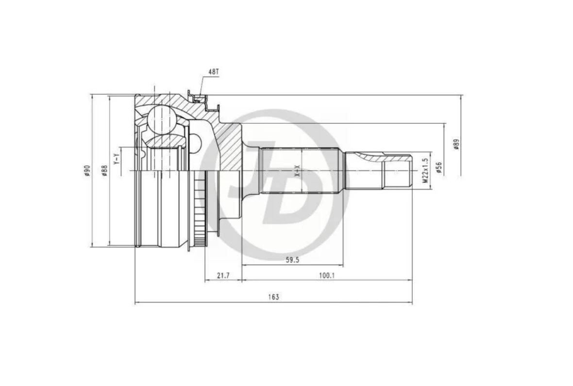 

JUST DRIVE JCT0048A ШРУС внешний ABS TO012A48