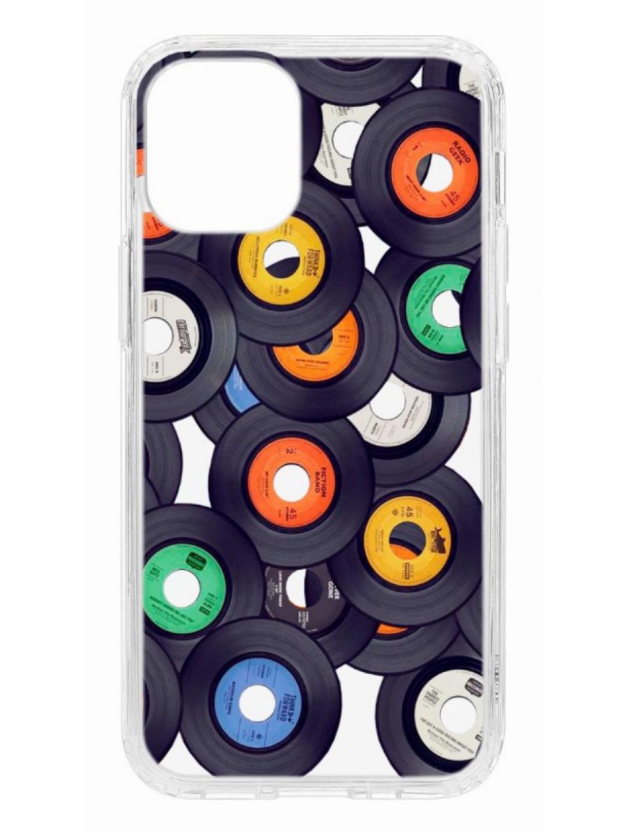 фото Чехол для appe iphone 12 mini kruche print виниловые пластинки кruче