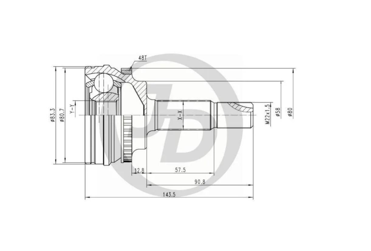 JUST DRIVE JCT0054A ШРУС внешний ABS TO035A48