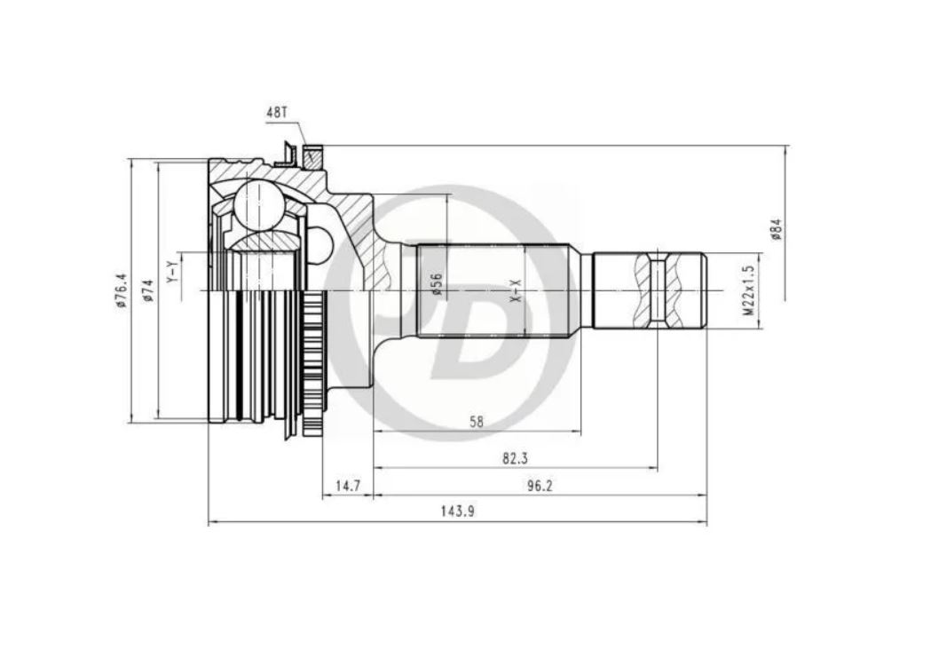 

JUST DRIVE JCT0056A ШРУС внешний ABS TO037A48