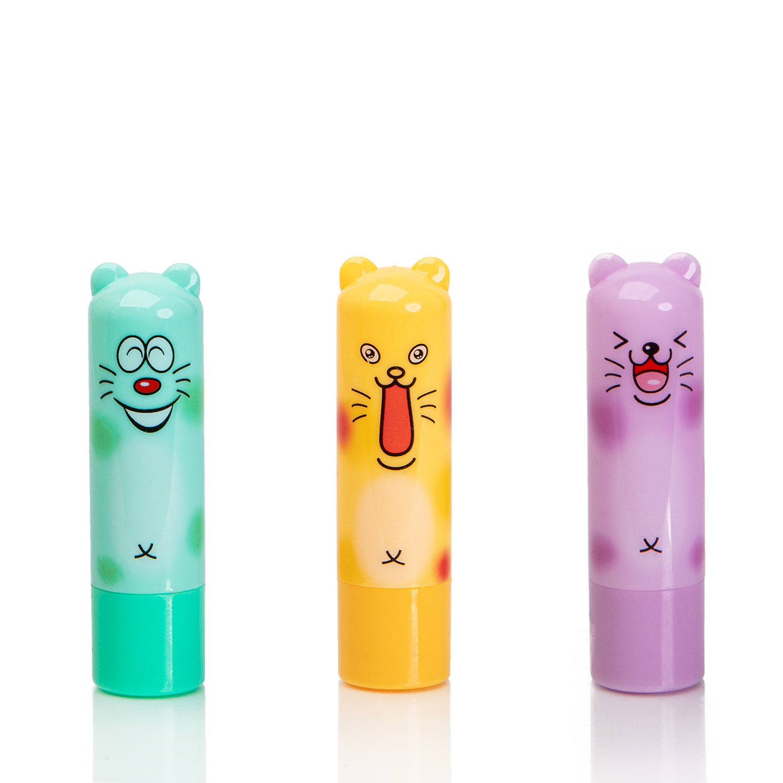 фото Увлажняющий детский бальзам для губ "веселые котятки", набор из 3 шт wellywell