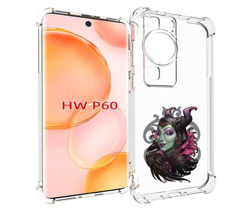 

Чехол MyPads зеленая девушка с вороном для Huawei P60, Tocco