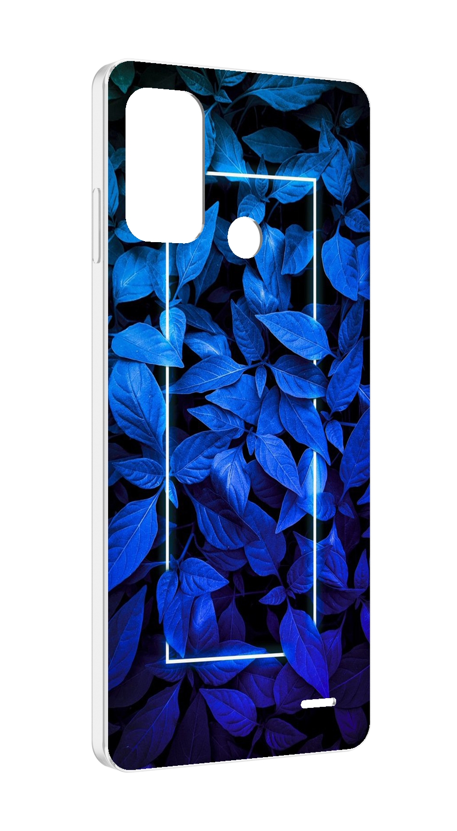 

Чехол MyPads голубые цветочки неон для ZTE Blade A52, Прозрачный, Tocco