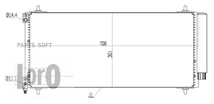 

Радиатор Кондиционера Citroen C5 Rc, Re 04- 2.2 Hdi, C6 Td 05- 2.2 Hdi, 407 6D, 6C, 6E 04-
