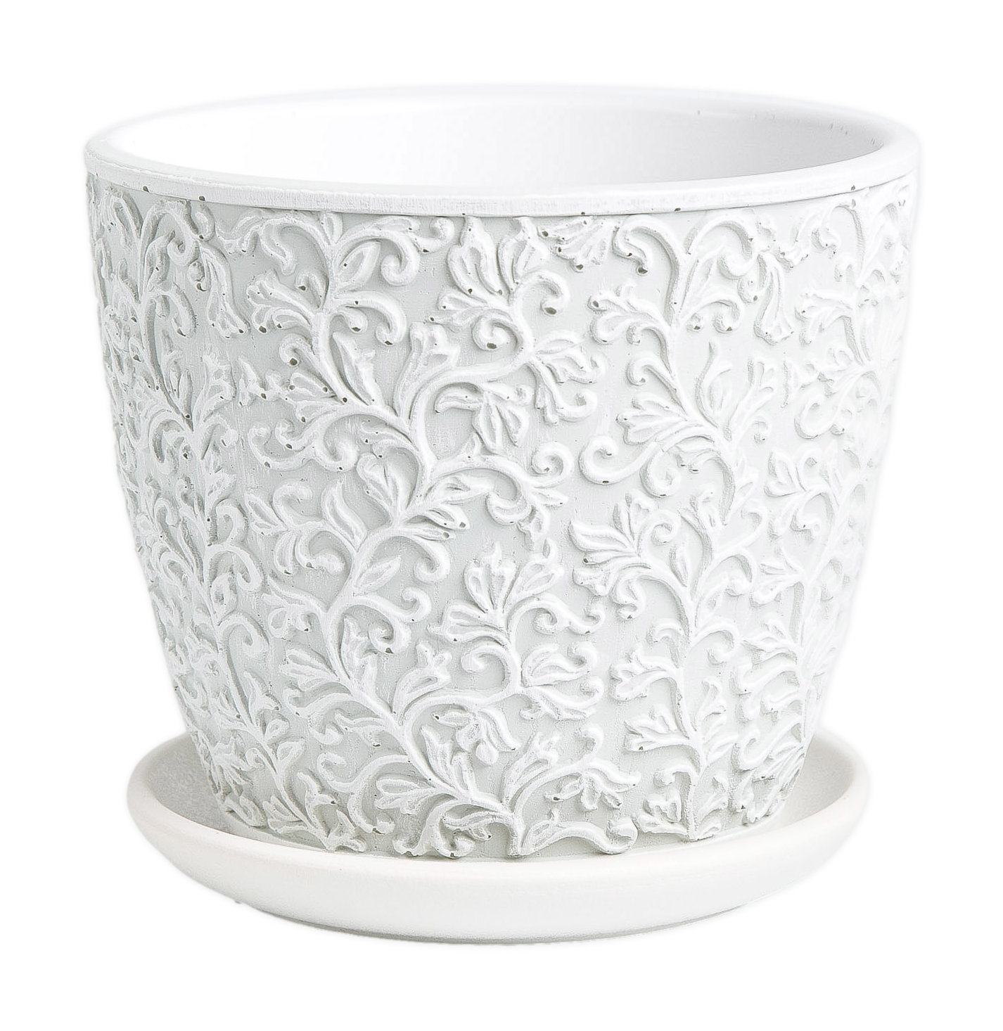 Цветочный горшок Miss Pots Орнамент КБ-Б2-156-46 1,31 л светло-серый 1 шт.