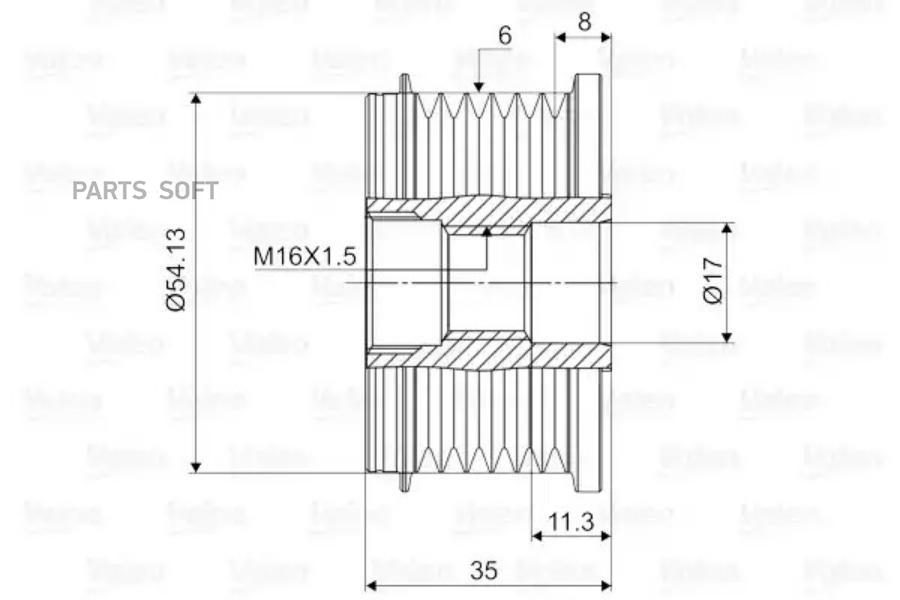 

VALEO Шкив генератора CITROEN Berlingo/C2/C3/C4/C5/C8/Evanson/Jumper/Jumpy/Xsara 1.4-2.2/D