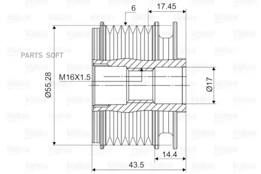 

VALEO Шкив генератора RENAULT Clio/Laguna/Megane/Logan/Duster/Fluence 1.4/1.6/1.5D 96->