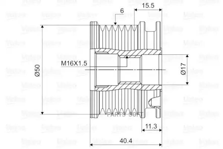 VALEO Шкив генератора MB W202/W210/Sprinter/Vito, JEEP Cherokee 3.5/2.2-3.0D 97->