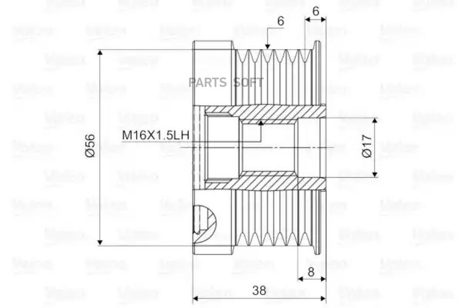 VALEO Шкив генератора VOLVO C70/S60/S70/S80/XC70/XC90 2.0-2.5 97 ->