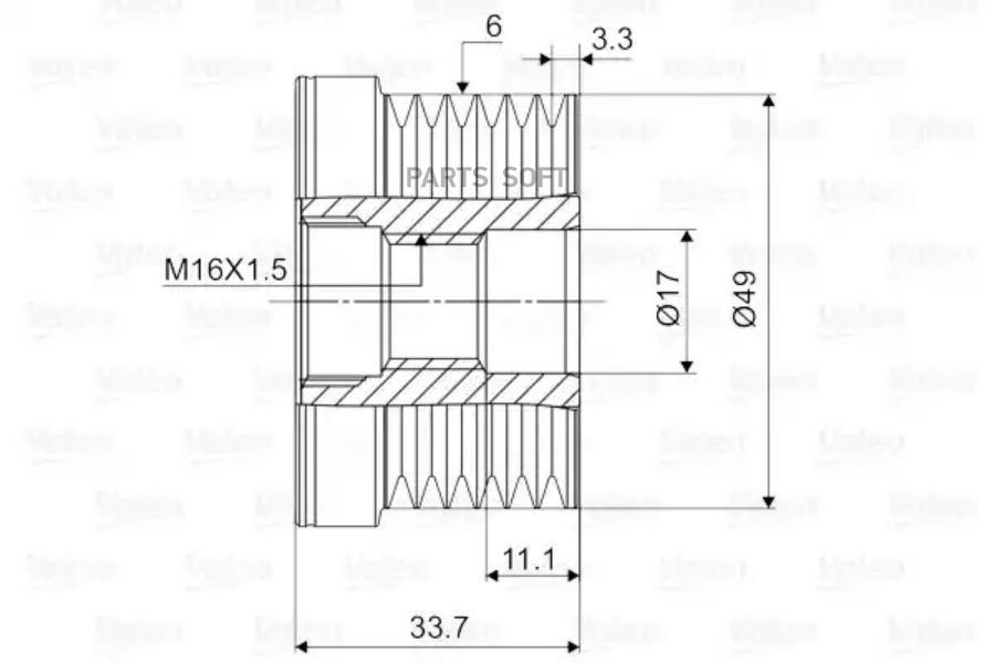 

VALEO Шкив генератора BMW 1(E81/E87)/3(E46/E90)/5(E60/E61)/X3 98->