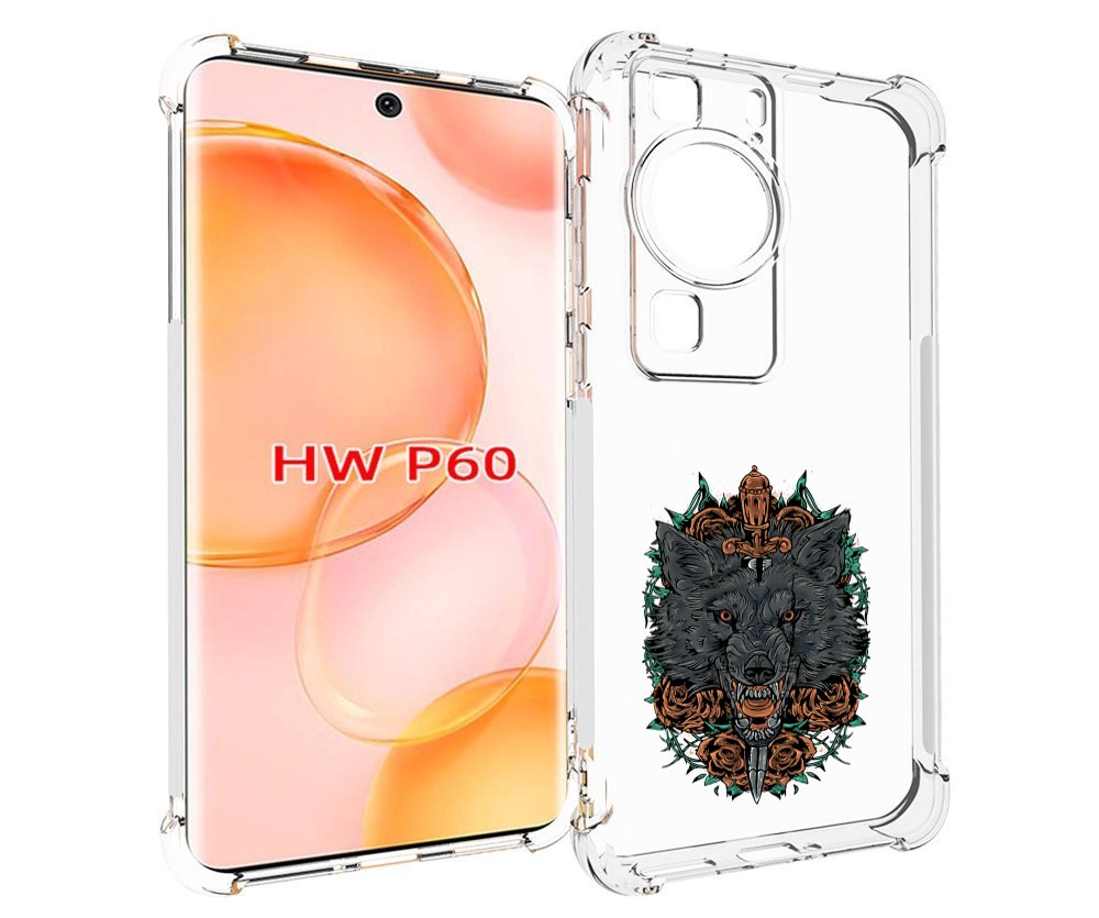 

Чехол MyPads красивый злой волк для Huawei P60, Tocco