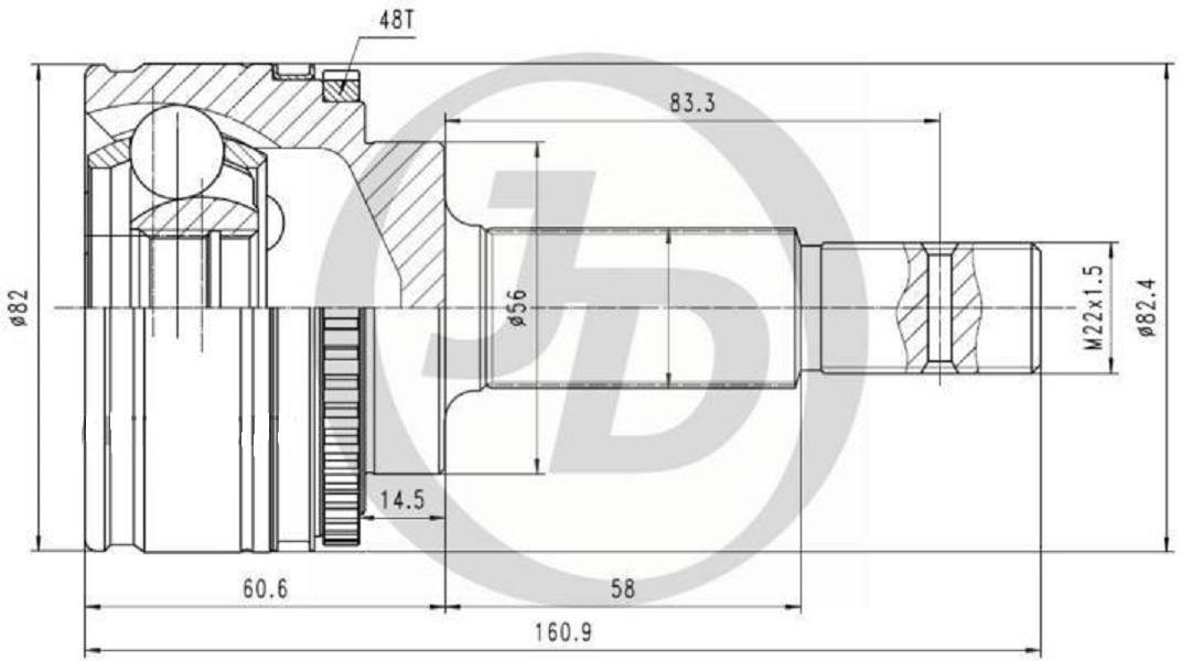 

JUST DRIVE JCT0059A ШРУС внешний ABS TO051A48