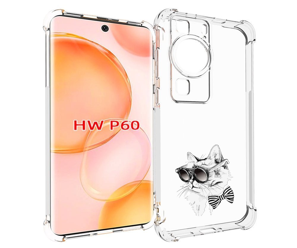 

Чехол MyPads крутая кошка в очках для Huawei P60, Tocco