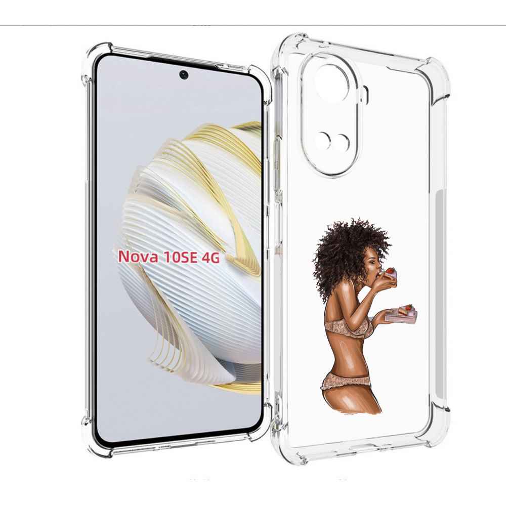 

Чехол MyPads Девушка-с-пирожными женский для Huawei Nova 10 SE, Прозрачный, Tocco