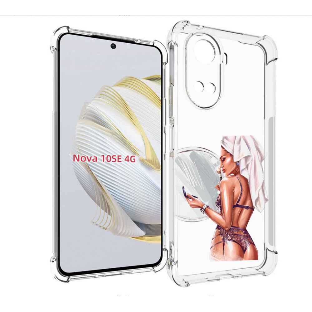 

Чехол MyPads Девушка-с-полотенцем женский для Huawei Nova 10 SE, Прозрачный, Tocco