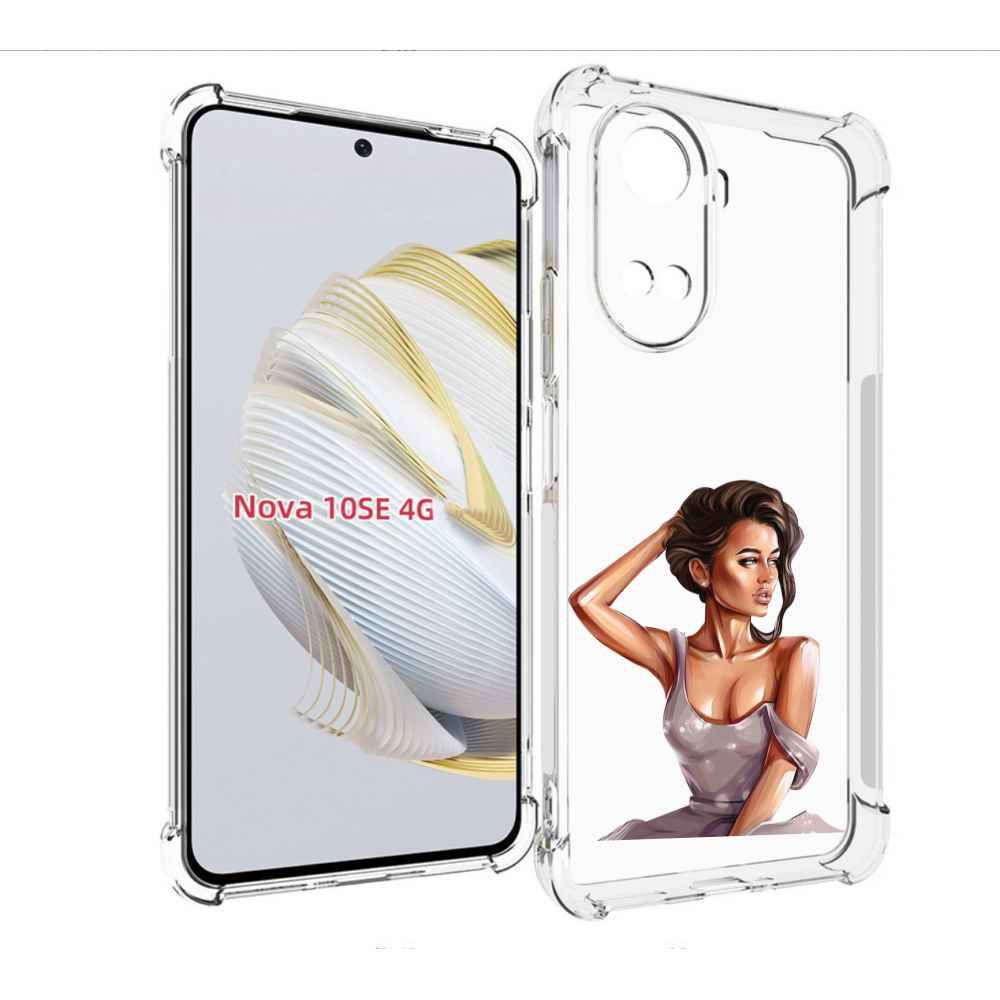 Чехол MyPads Девушка-с-прической женский для Huawei Nova 10 SE