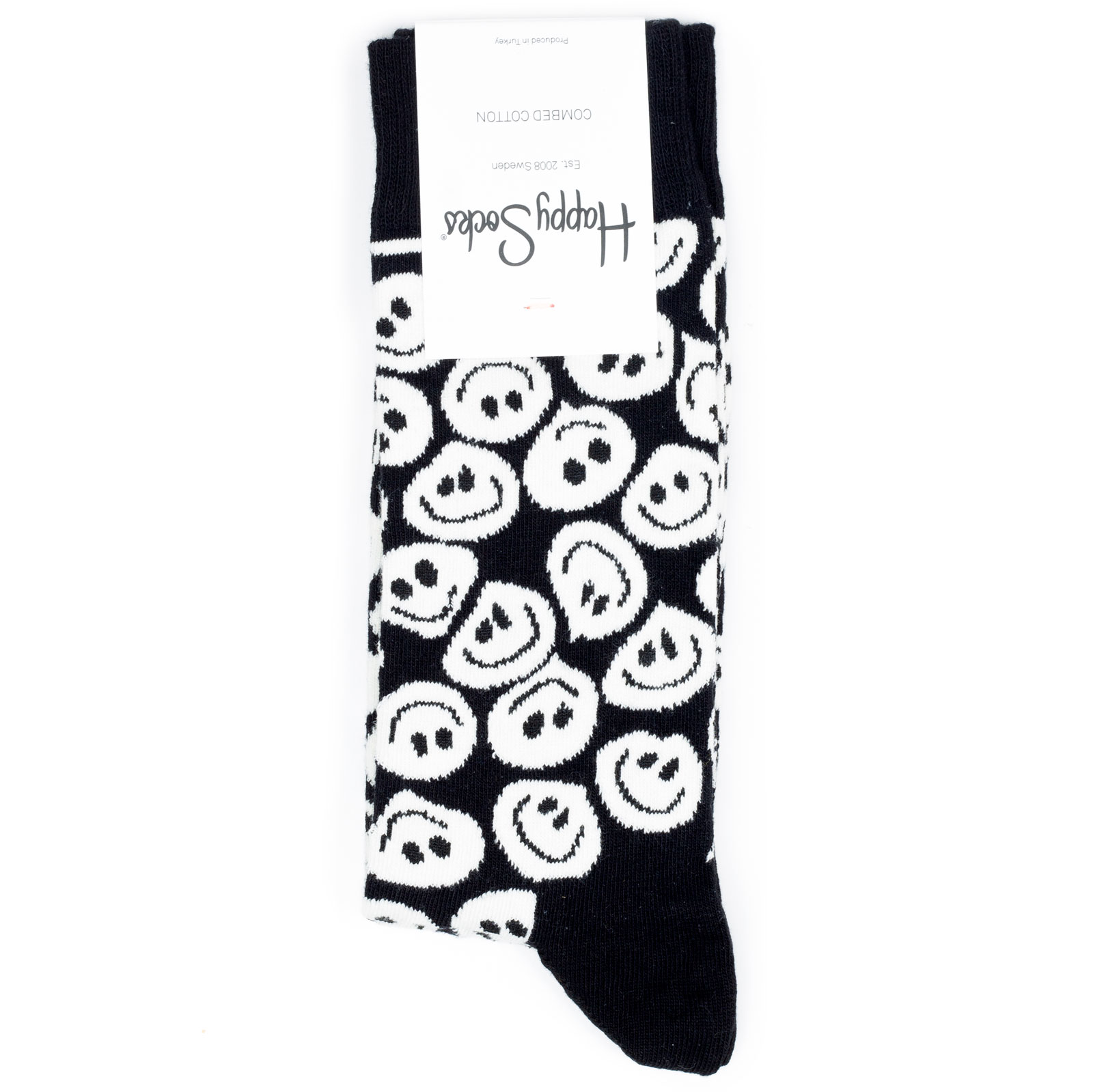 фото Носки унисекс happy socks happy_socks_twisted_smile черные 36-40
