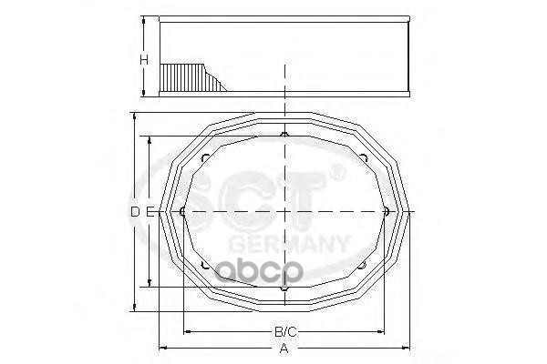 

Фильтр воздушный Hyundai H-1/H-1 / Starex 97>07 SCT SB2057