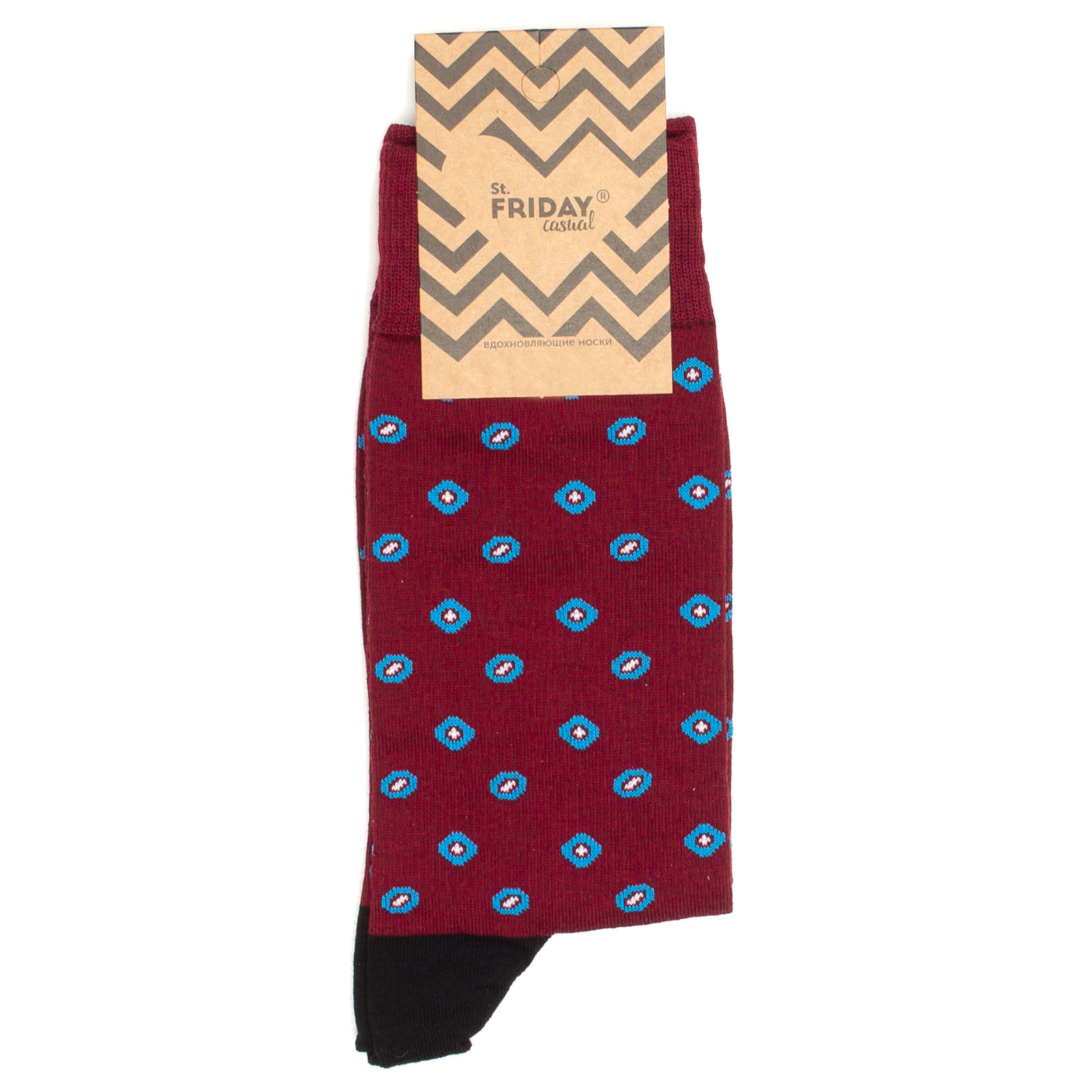 Носки унисекс St. Friday Socks Casual_Paisley красные 38-41 Россия бордовый, размер 38,  39,  40,  41