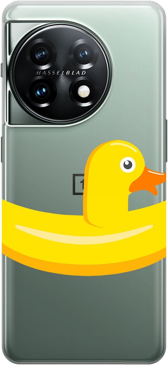 

Силиконовый чехол на OnePlus 11 с 3D принтом "Duck Swim Ring" прозрачный, Прозрачный;белый, 159477